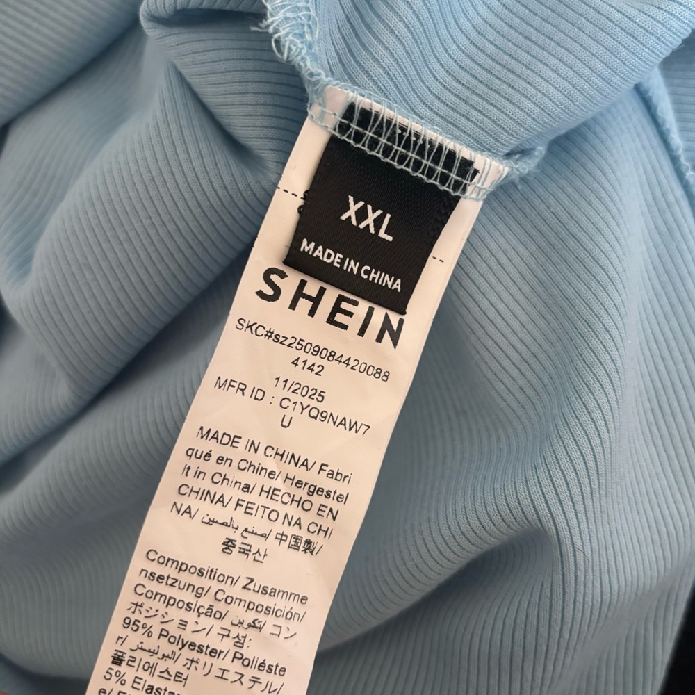 Shein Blue Fitted Off Shoulder Maternity Dress - Picture 9 of 9